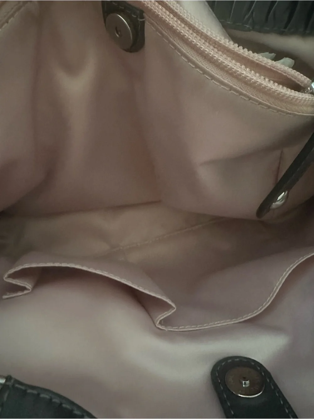 Coach 2012 Ashley F20050 Pleated Patent Trim Tote Bag in Silver Mauve-Pink